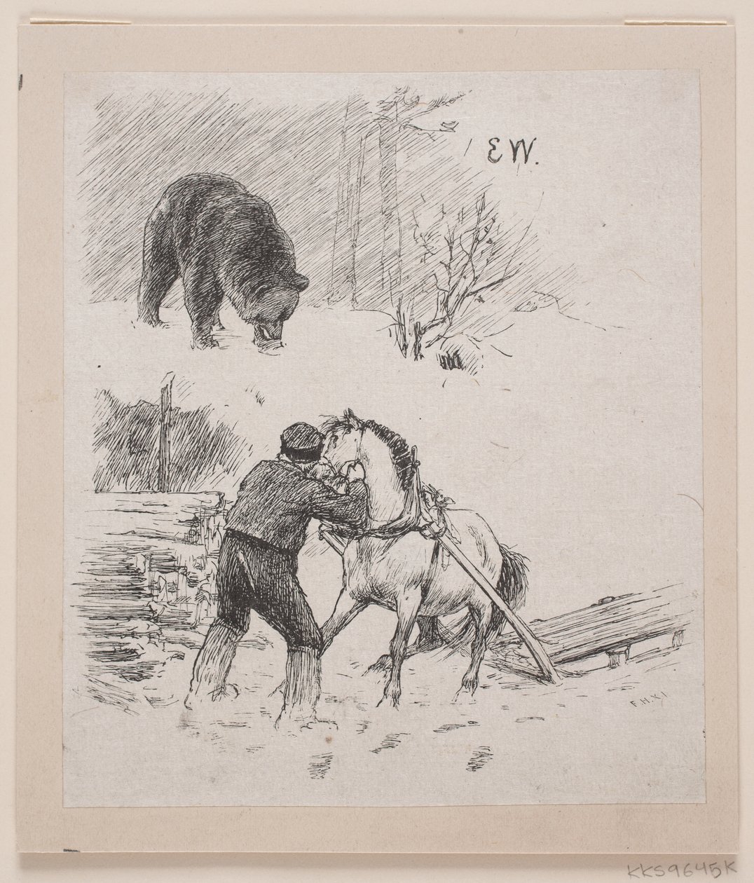 Ilustración de "Velgjort og ilede lønnet" de F. Hendriksen