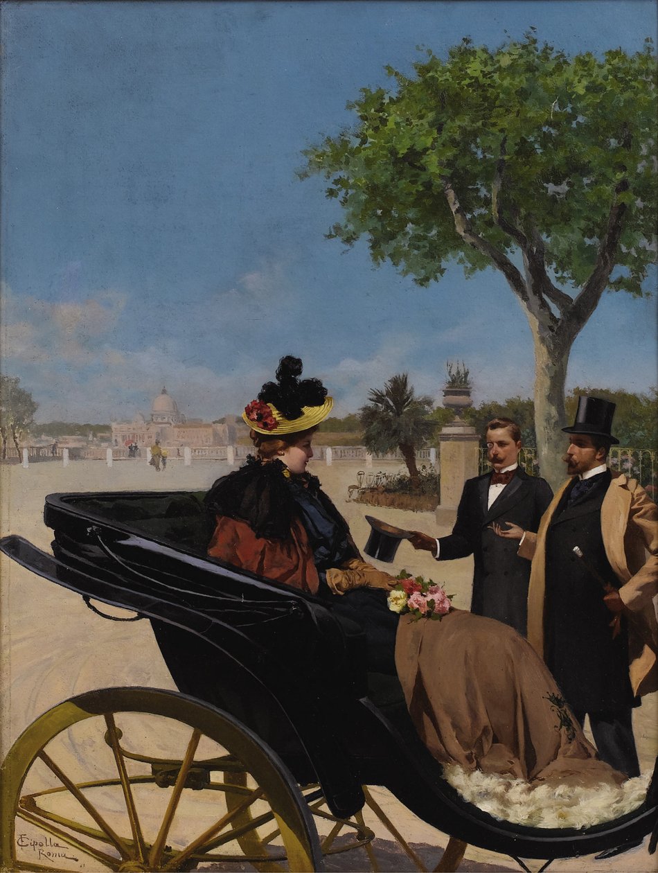 Llegada a la Villa Borghese, 1878 de Fabio Cipolla