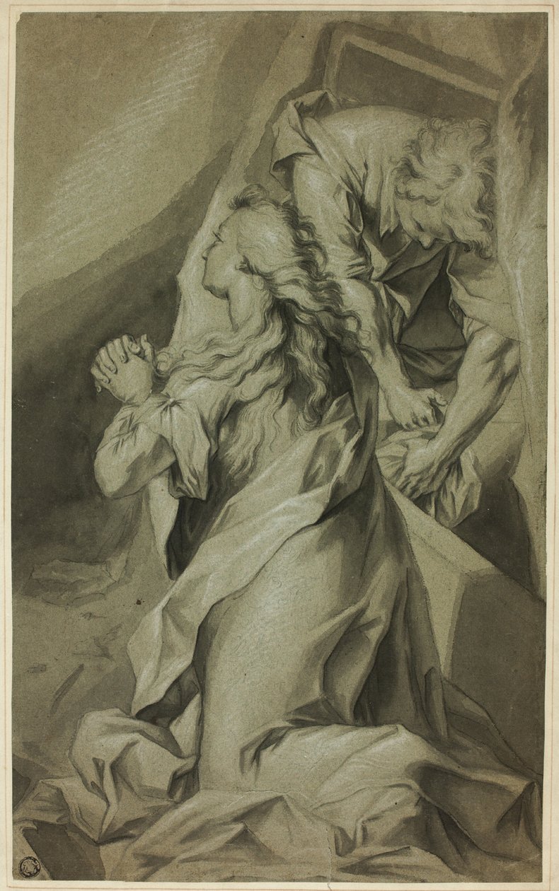 Magdalena arrodillada y asistente de tumba de Federico Barocci