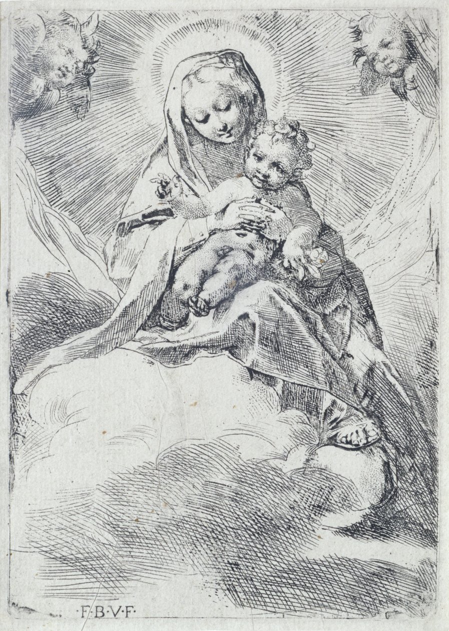 madonna en las nubes de Federico Barocci