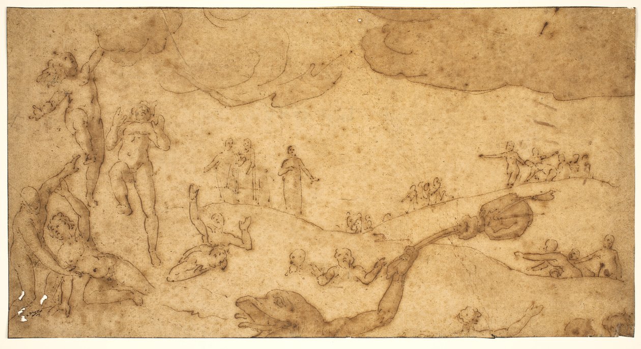Escena del infierno de los avaros de Federico Zuccaro