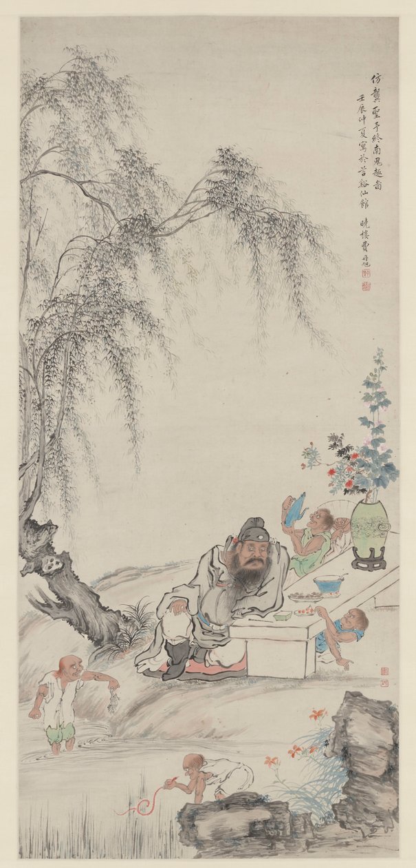 Zhong Kui y sus asistentes bajo los sauces de Fei Danxu