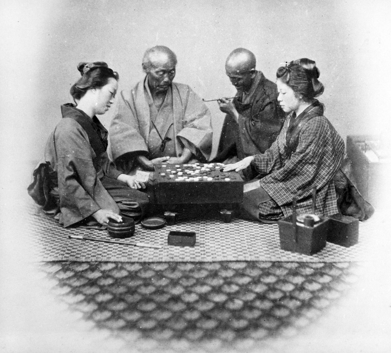 Jugando al Go, c.1860s de Felice Beato