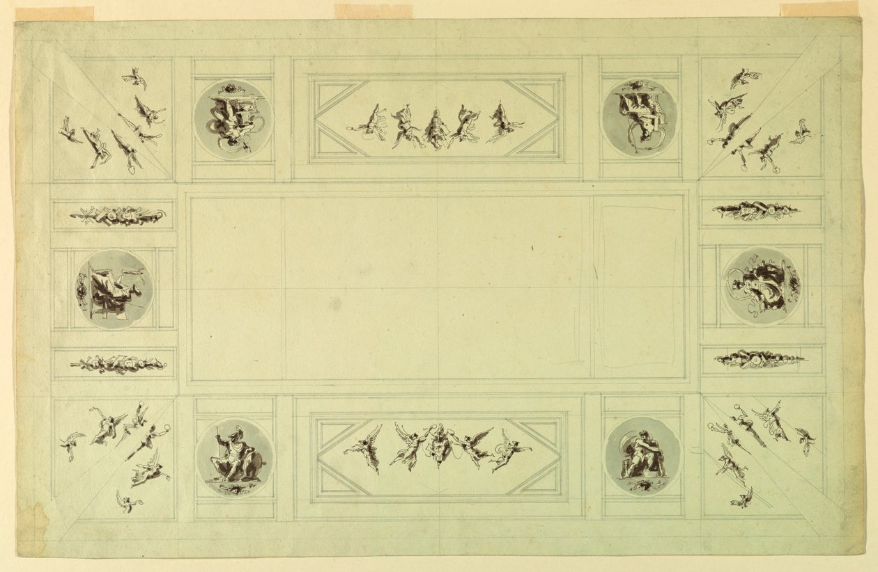 Dibujo, Palacio Quirinal, Roma;, 1812 de Felice Giani