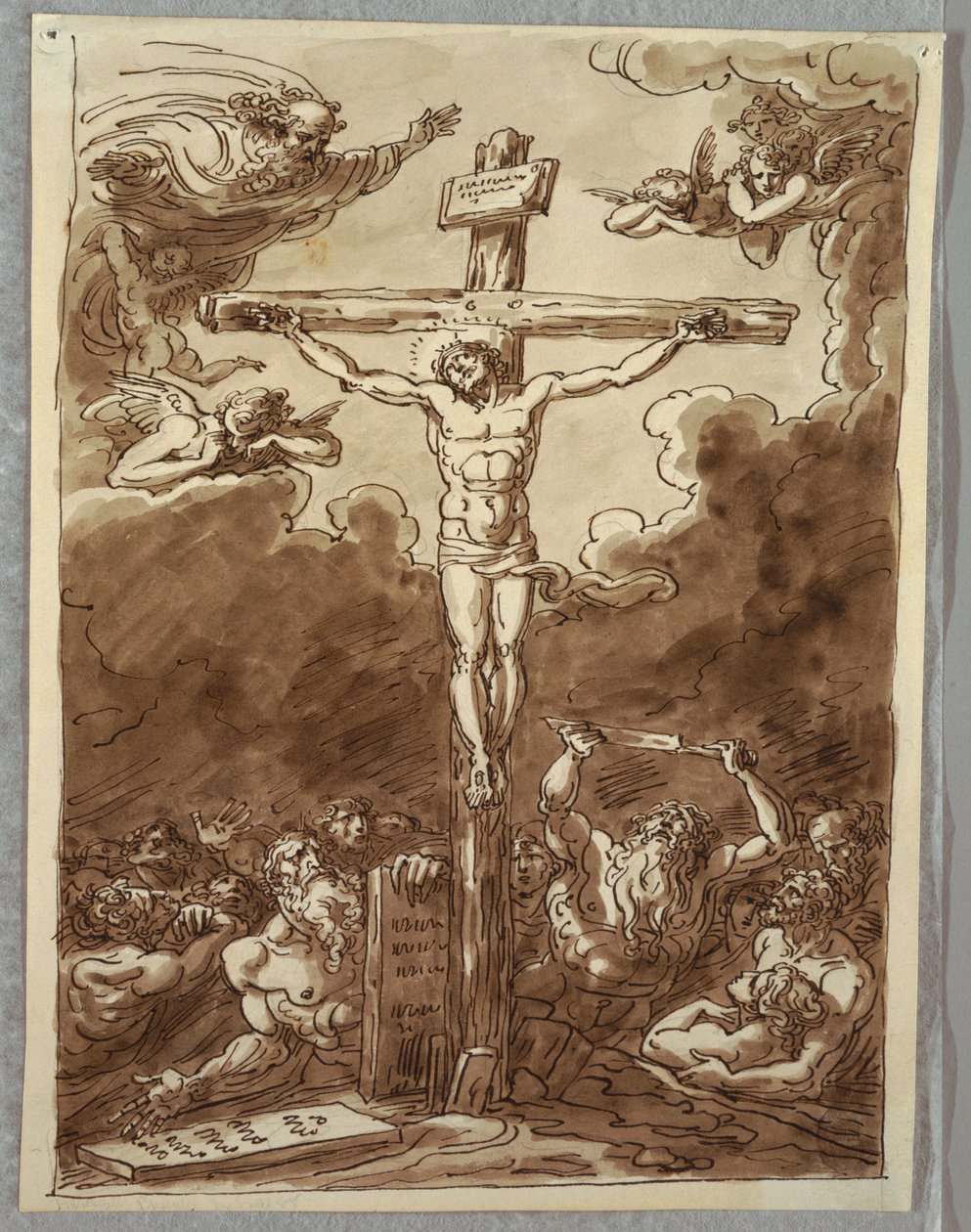La Crucifixión, Estudio después de Ludovica Carracci de Felice Giani
