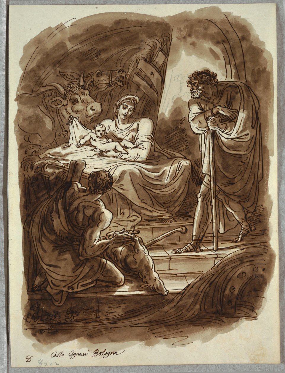 La Natividad, estudio después de Carlo Cignani de Felice Giani
