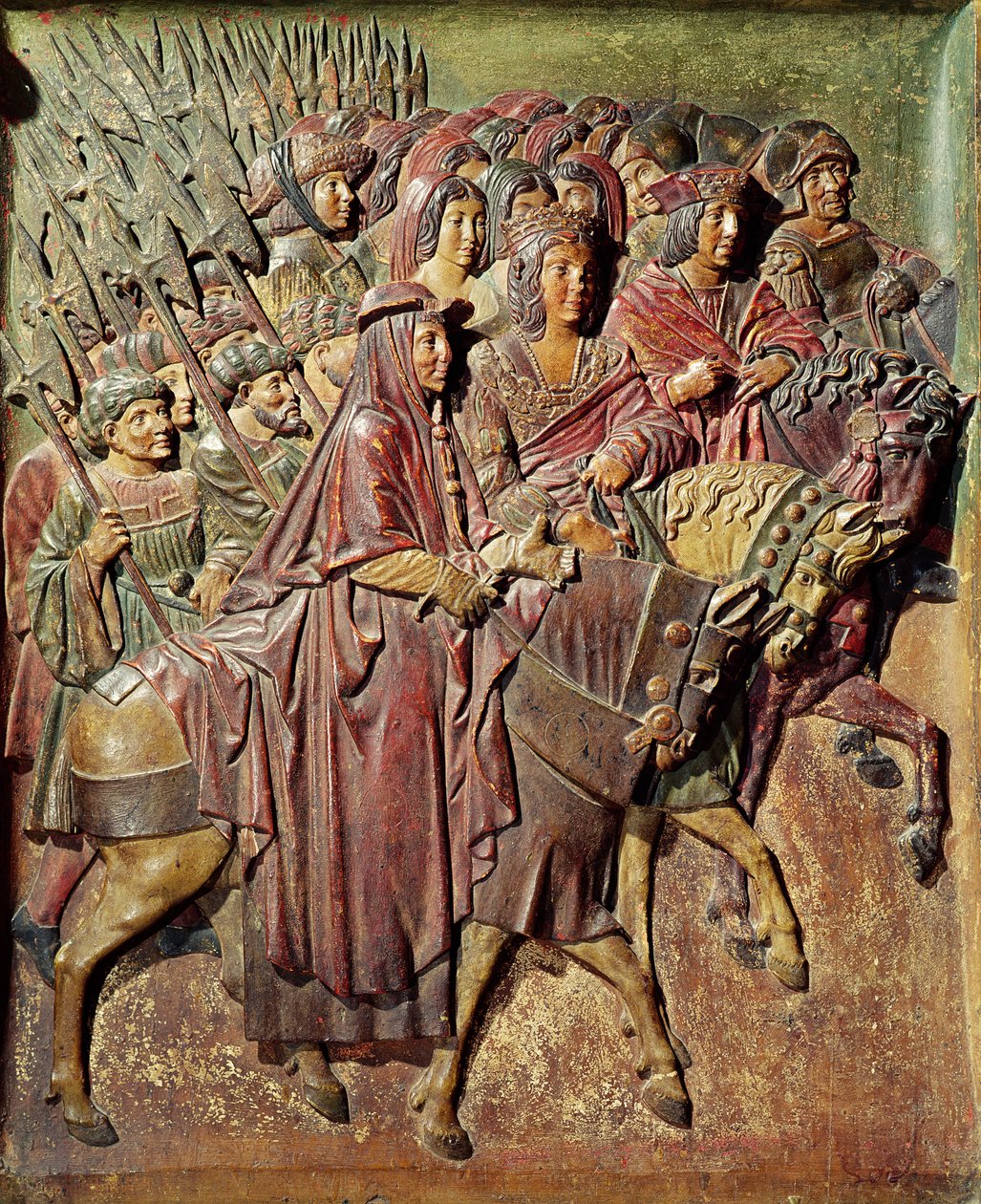 Relieve que representa la entrada del Rey Fernando II de Aragón y la Reina Isabel I de Castilla en Granada de Felipe Bigarny or Vigarny