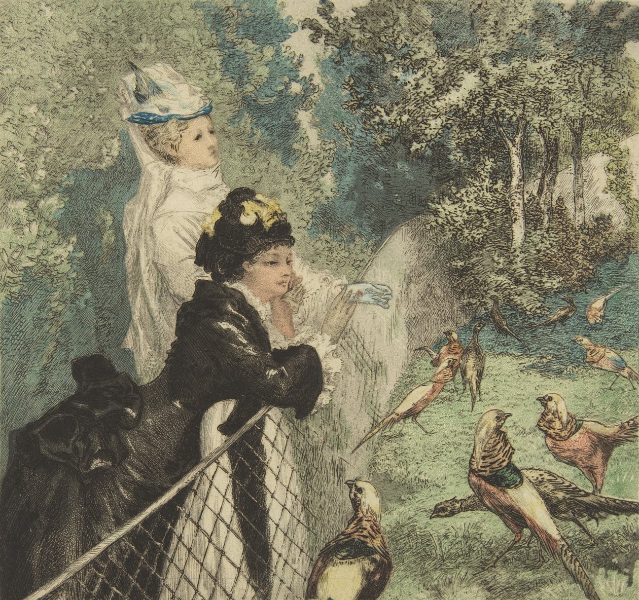 En el jardín zoológico, ca. 1873 de Felix Bracquemond