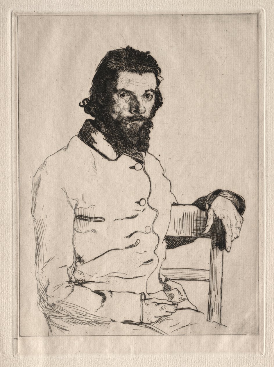 Retrato de Meryon, sentado de Felix Bracquemond