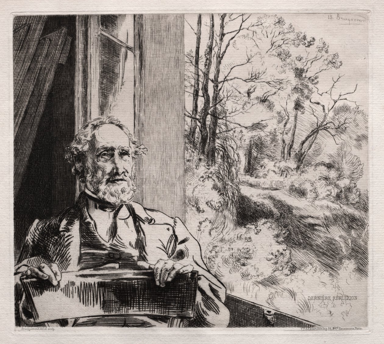 Retrato de Meyer Heine, 1860s de Felix Bracquemond