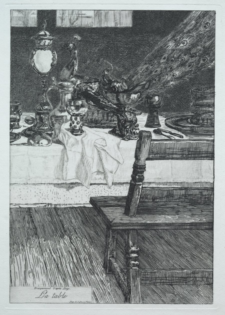 La mesa, según H. Leys de Felix Bracquemond