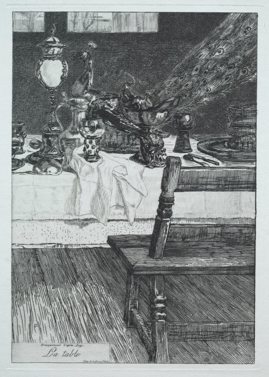 La mesa (después de H. Leys) de Felix Bracquemond