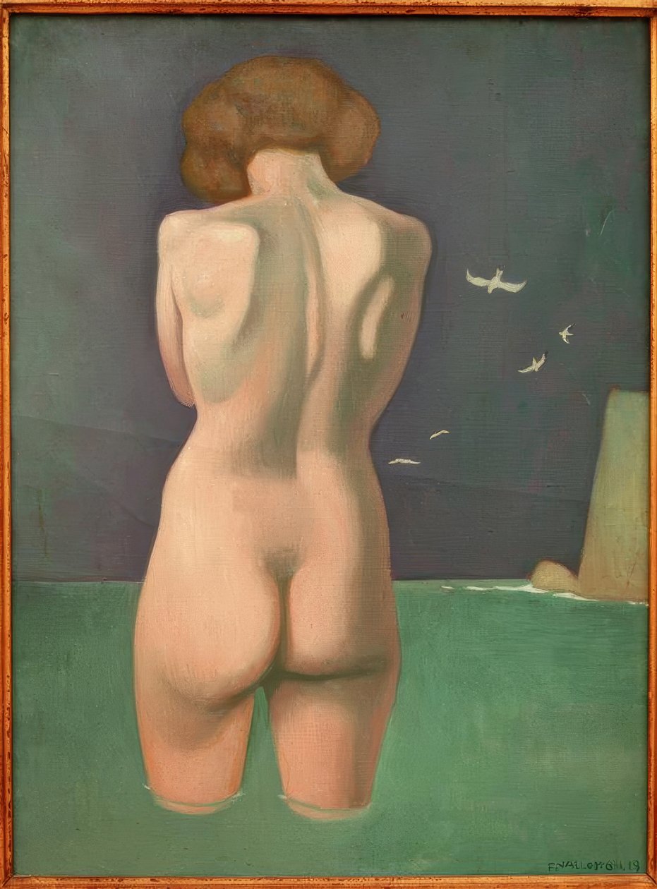 Bañista con pájaros de Felix Edouard Vallotton