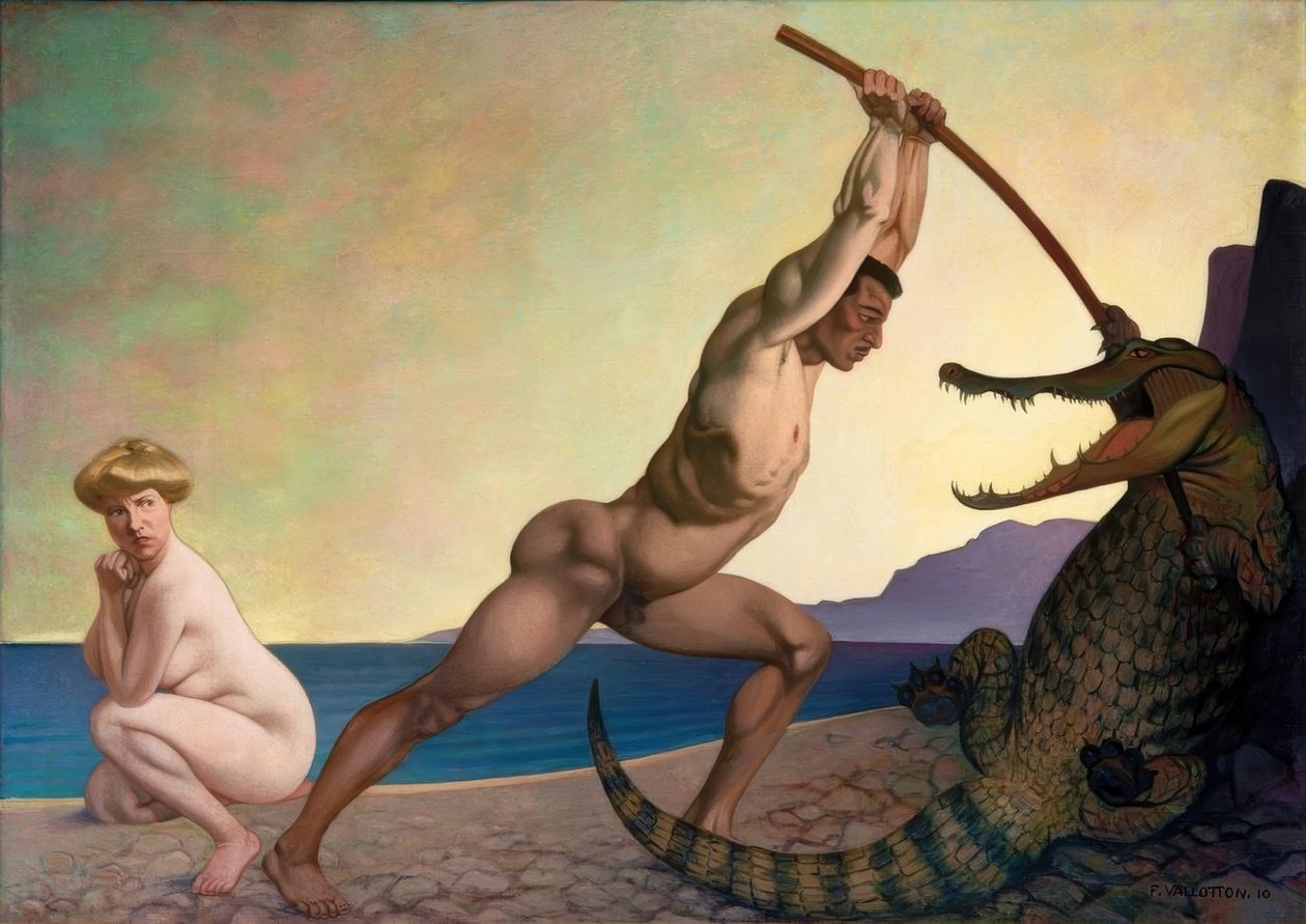 Perseo matando al dragón de Felix Edouard Vallotton