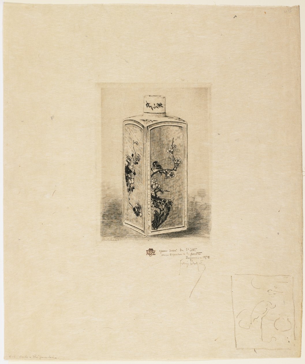 Caja de Té de Porcelana de Felix Hilaire Buhot