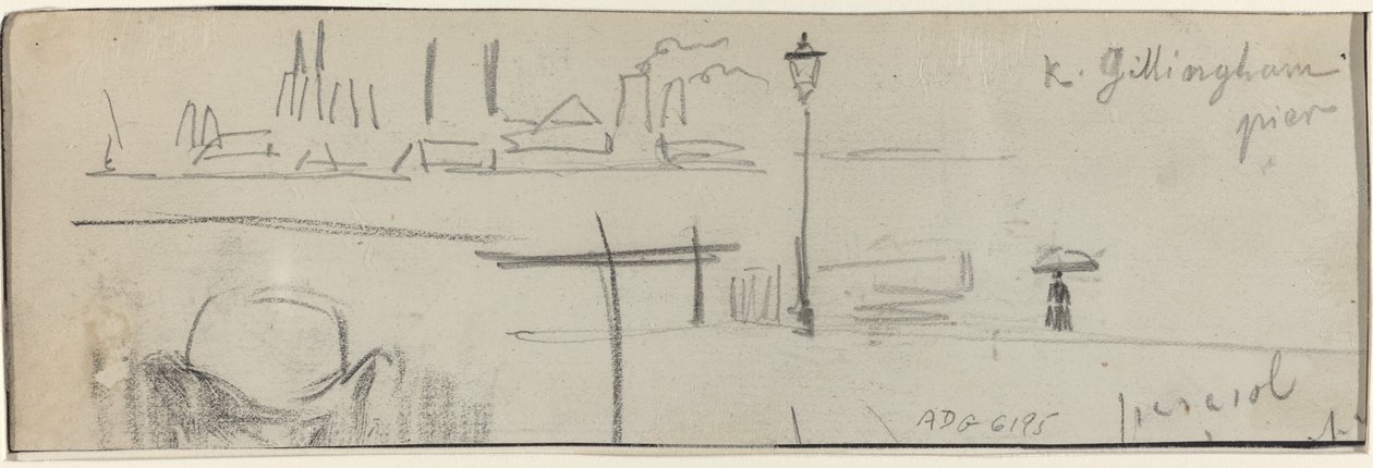 Muelle de Gillingham, Londres [verso] de Felix Hilaire Buhot