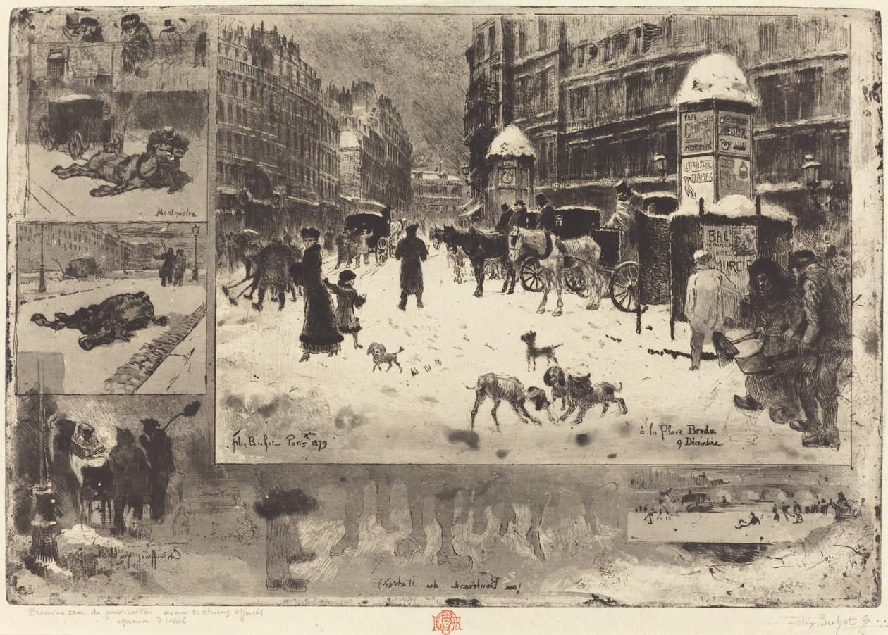 El Invierno en París, 1879 de Felix Hilaire Buhot
