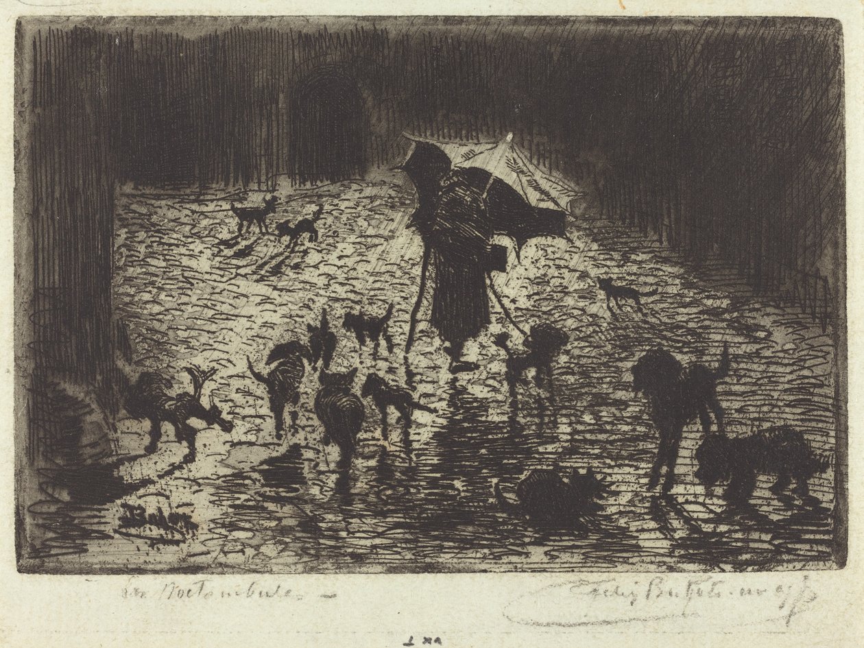 Les Noctambules Los Merodeadores Nocturnos, 1876-1877 de Felix Hilaire Buhot