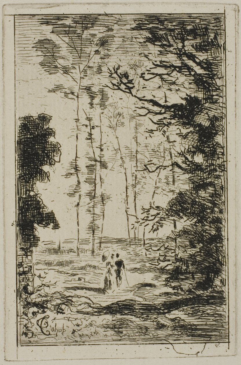 Pequeño paisaje vertical de Felix Hilaire Buhot