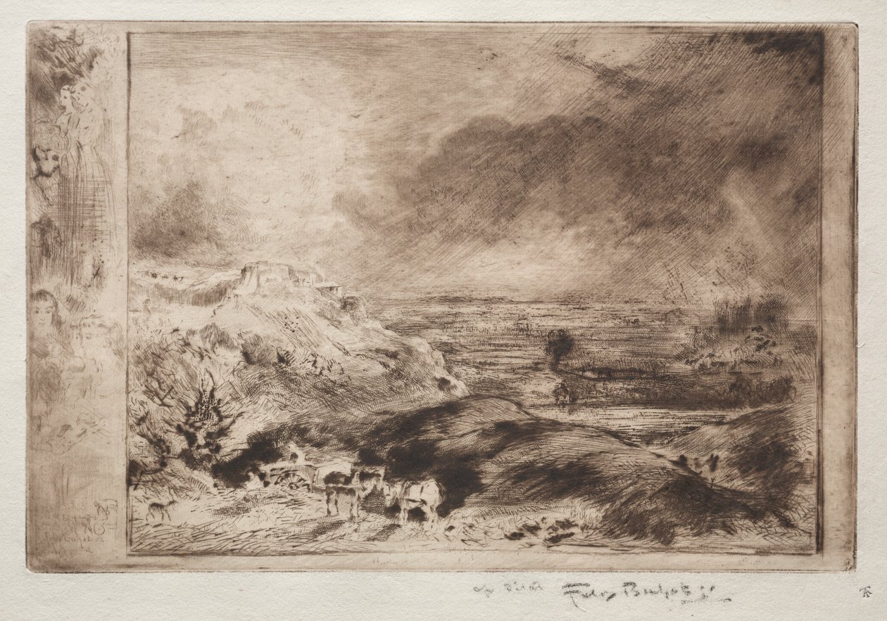 La tormenta, después de Constable de Felix Hilaire Buhot