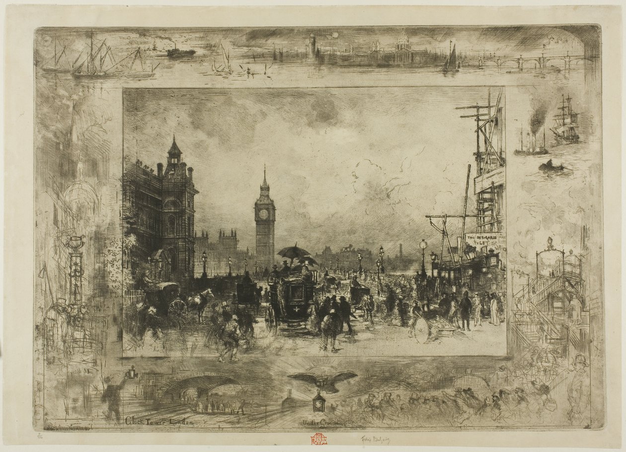 Torre del reloj de Westminster de Felix Hilaire Buhot