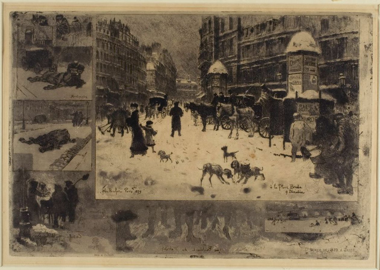 Invierno en París de Felix Hilaire Buhot