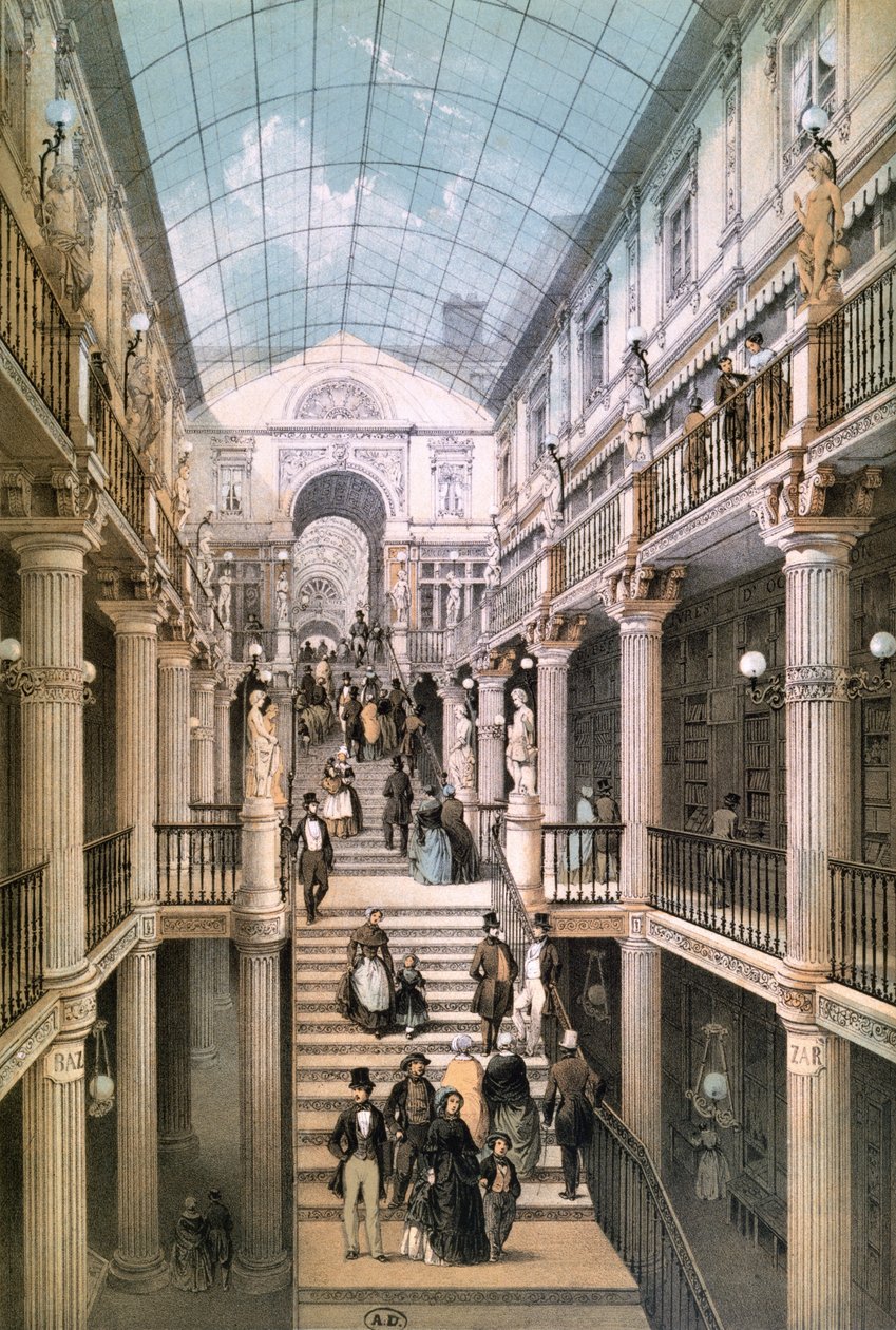 El Pasaje Pommeraye en Nantes, c.1843 de Felix after Benoist