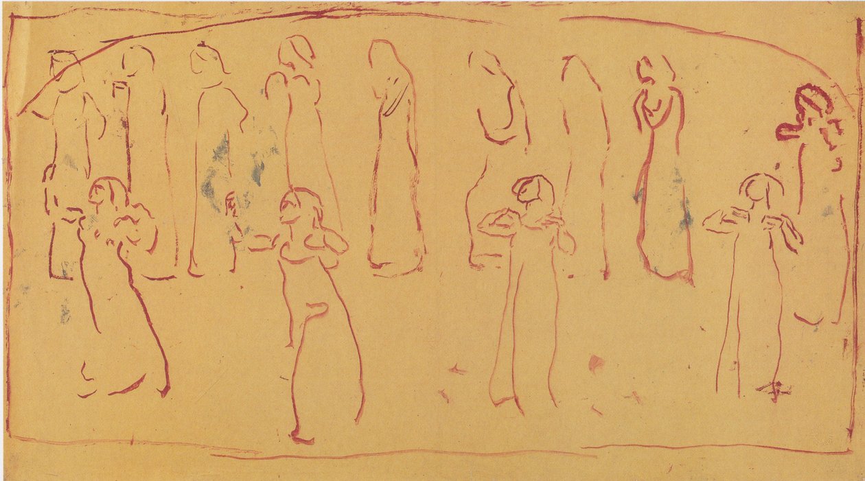Trece figuras de pie con vestiduras de Ferdinand Hodler
