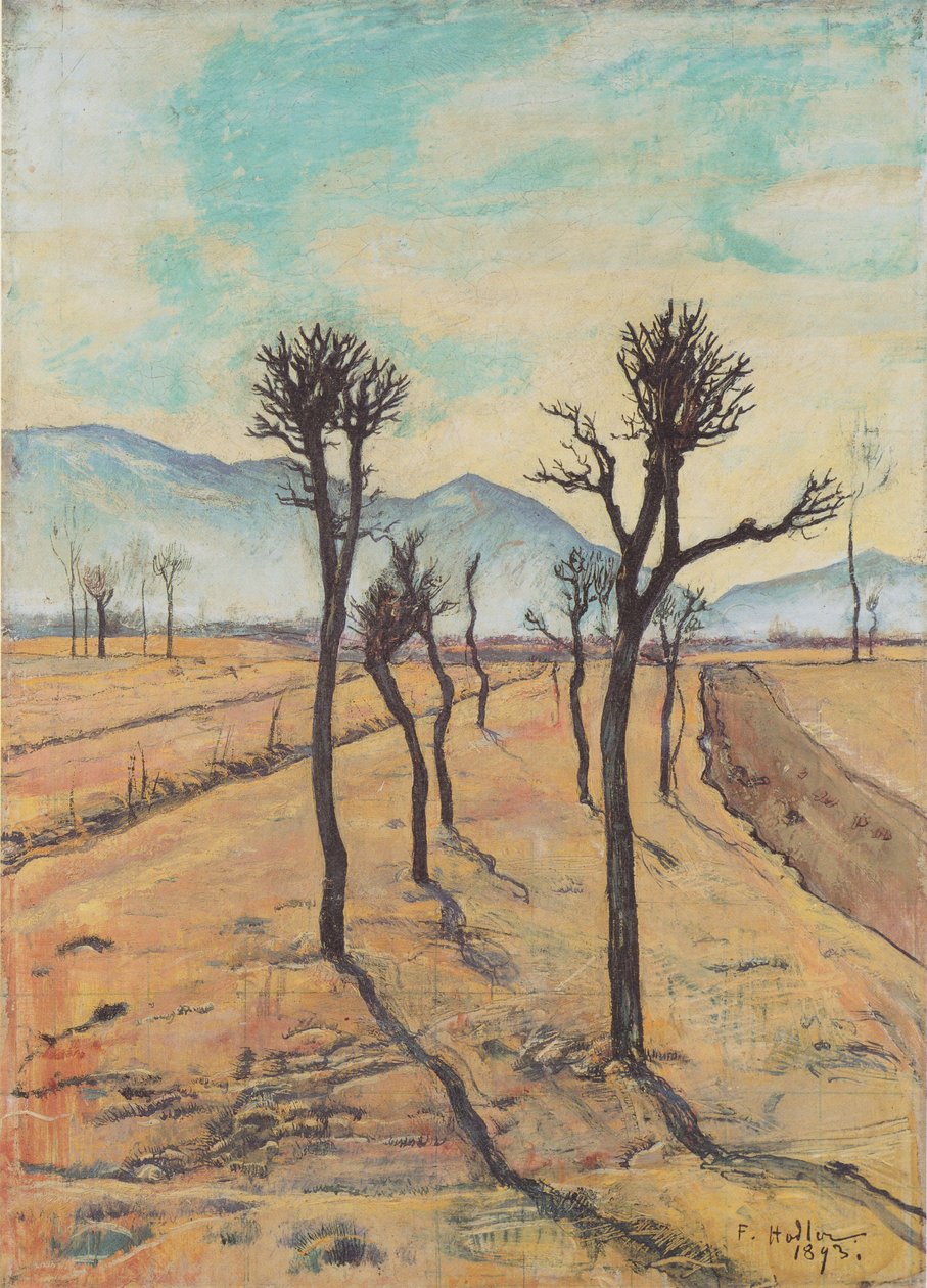 Árboles desnudos en el Tesino de Ferdinand Hodler