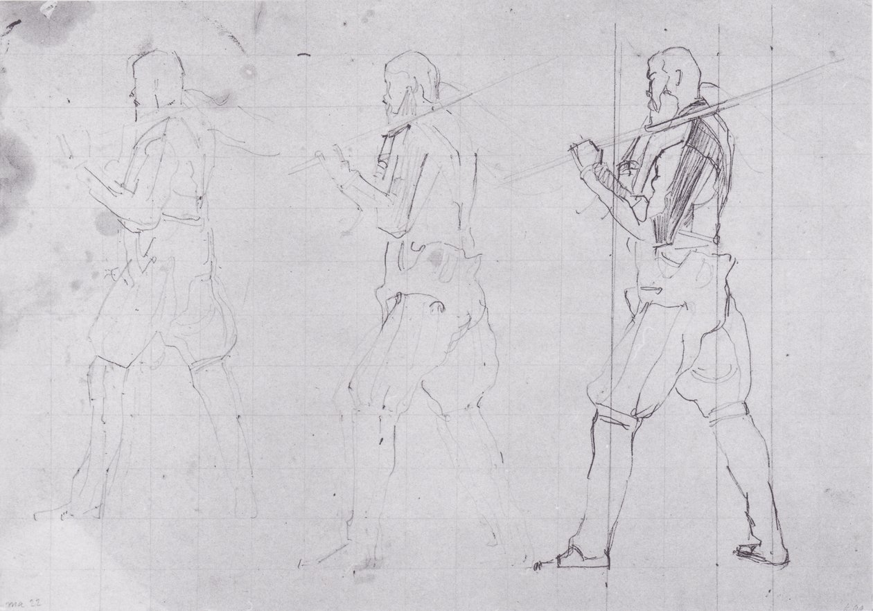 Guerrero caminando hacia la izquierda de Ferdinand Hodler