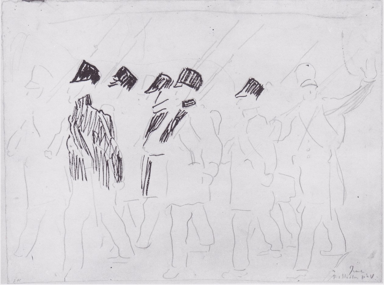 Soldados partiendo2 de Ferdinand Hodler