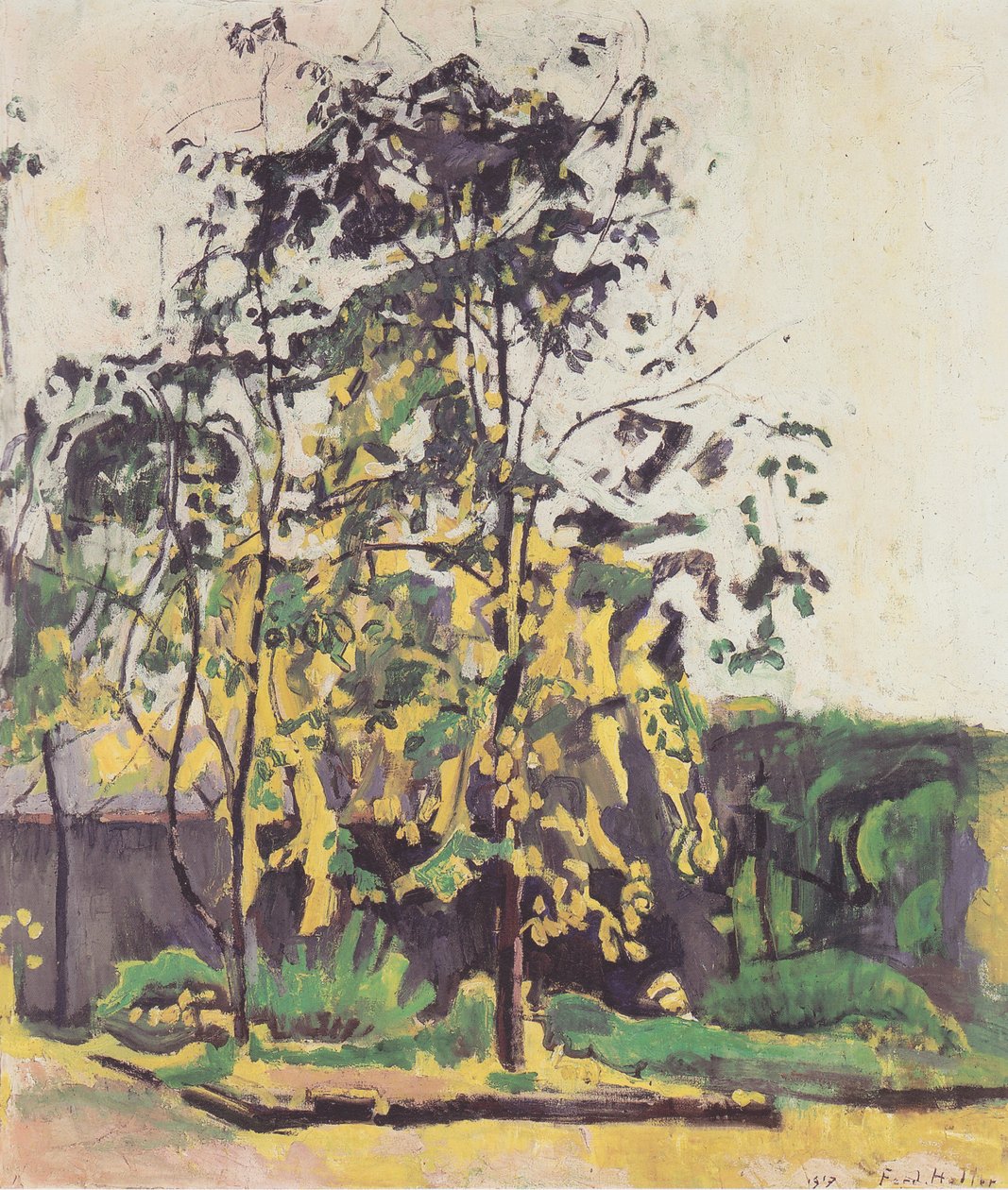 Árboles en el jardín del estudio de Ferdinand Hodler
