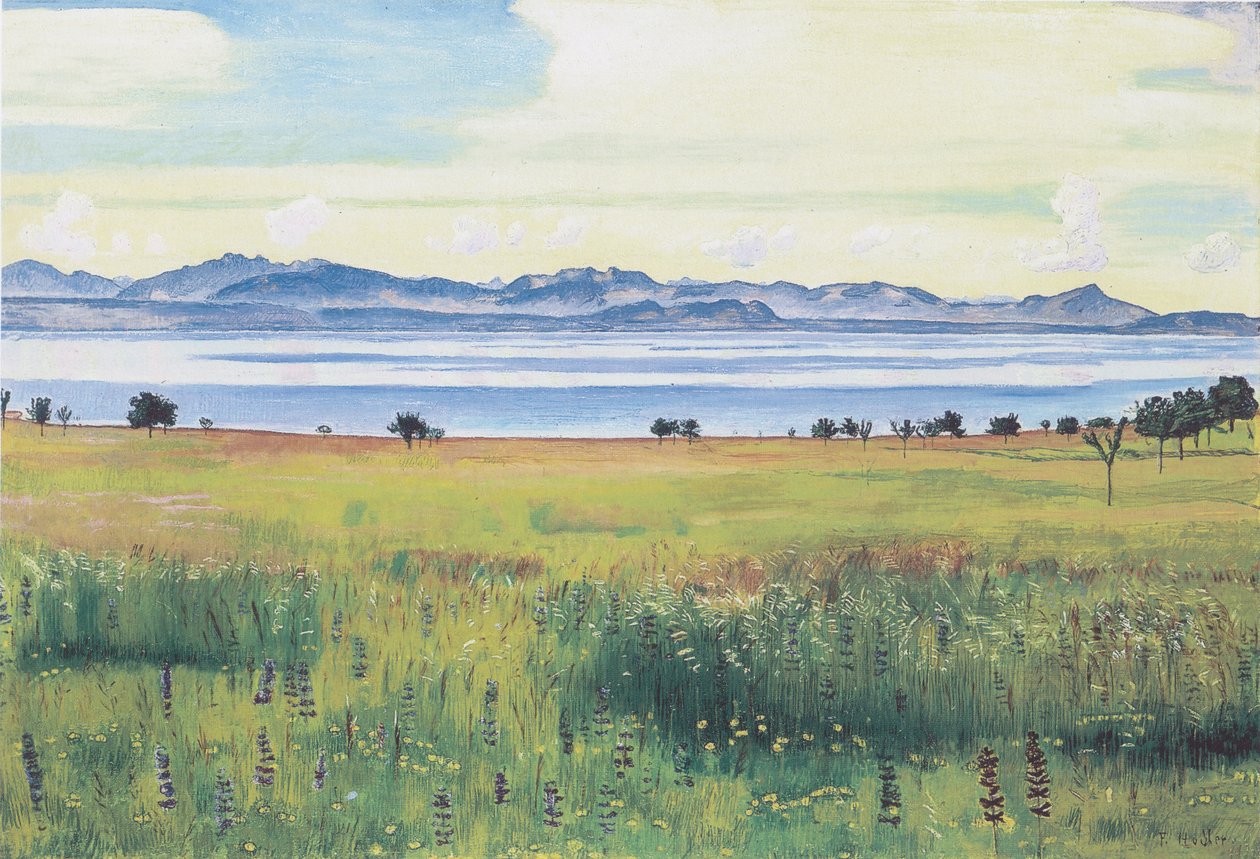 El lago de Ginebra desde St Prex de Ferdinand Hodler