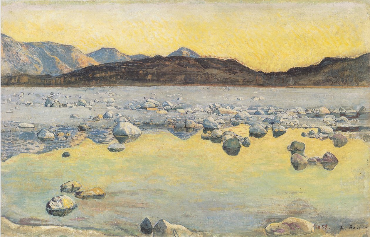 Delta del Maggia al amanecer de Ferdinand Hodler