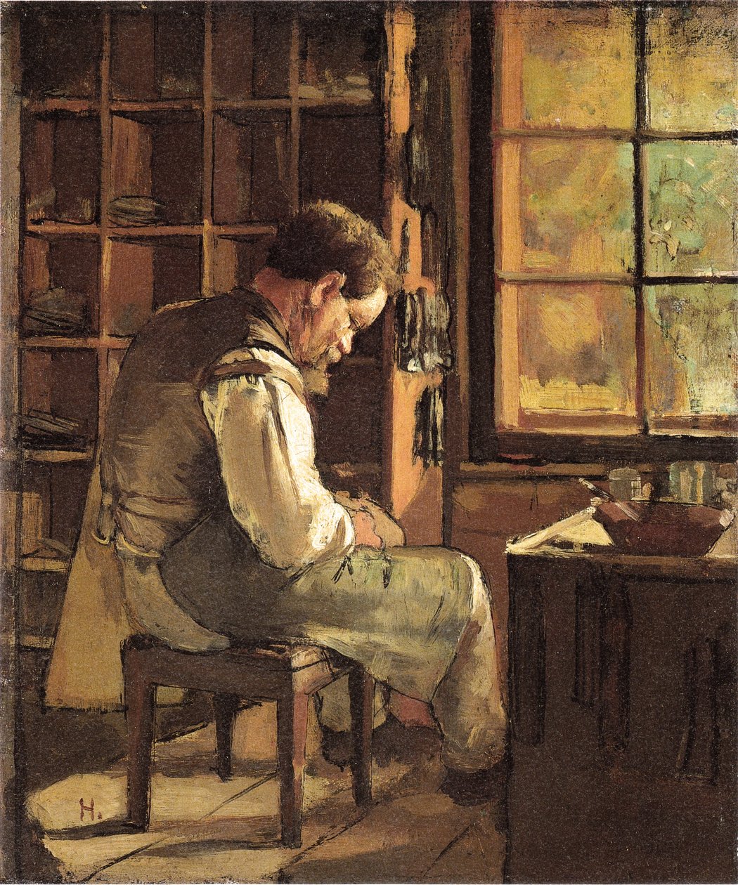 Zapatero en la ventana de Ferdinand Hodler