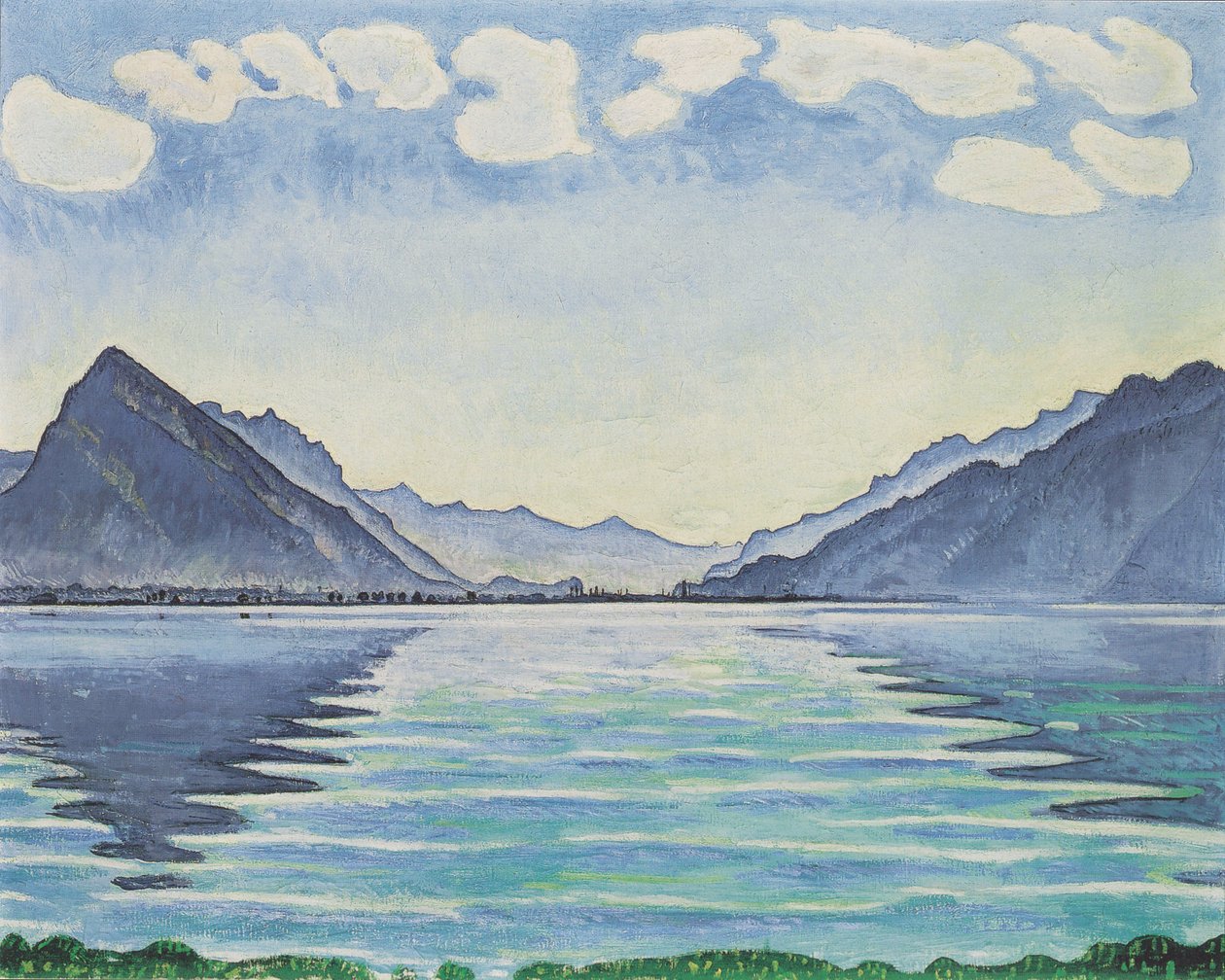 Lago de Thun con reflejo simétrico de Ferdinand Hodler