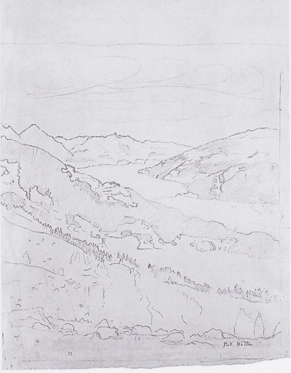 Lago de Thun desde el camino a Schynige Platte de Ferdinand Hodler