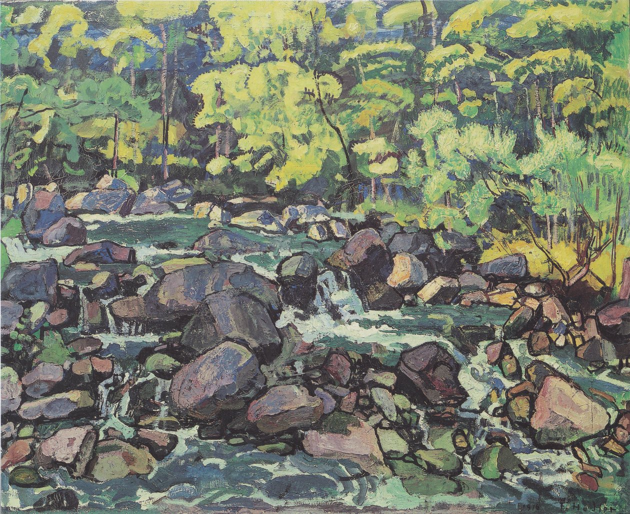 Arroyo de bosque en Champéry de Ferdinand Hodler