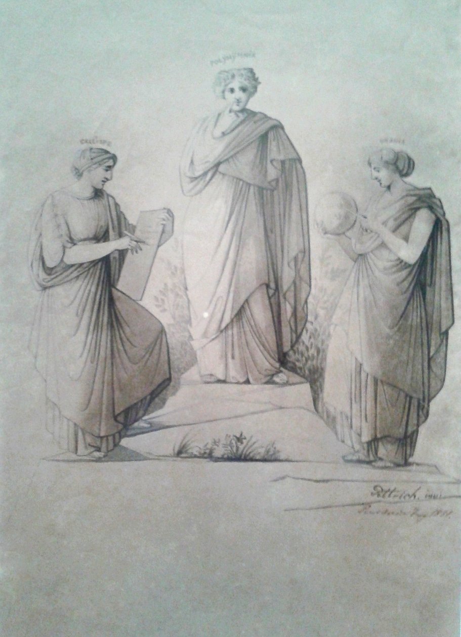 Las musas Calíope, Polimnia y Urania de Ferdinand Pettrich