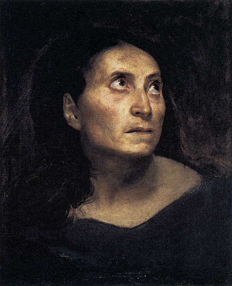 Cabeza de anciana de Ferdinand Victor Eugene Delacroix