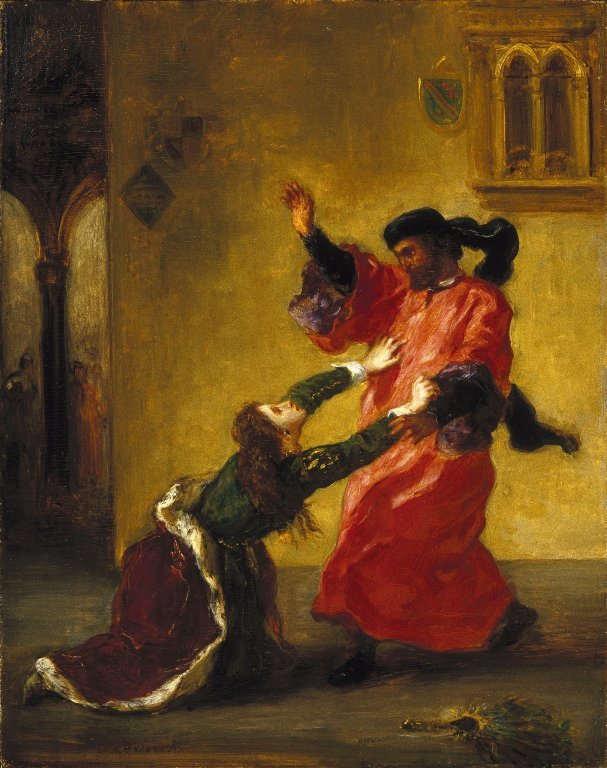 Desdémona maldecida por su padre de Ferdinand Victor Eugene Delacroix