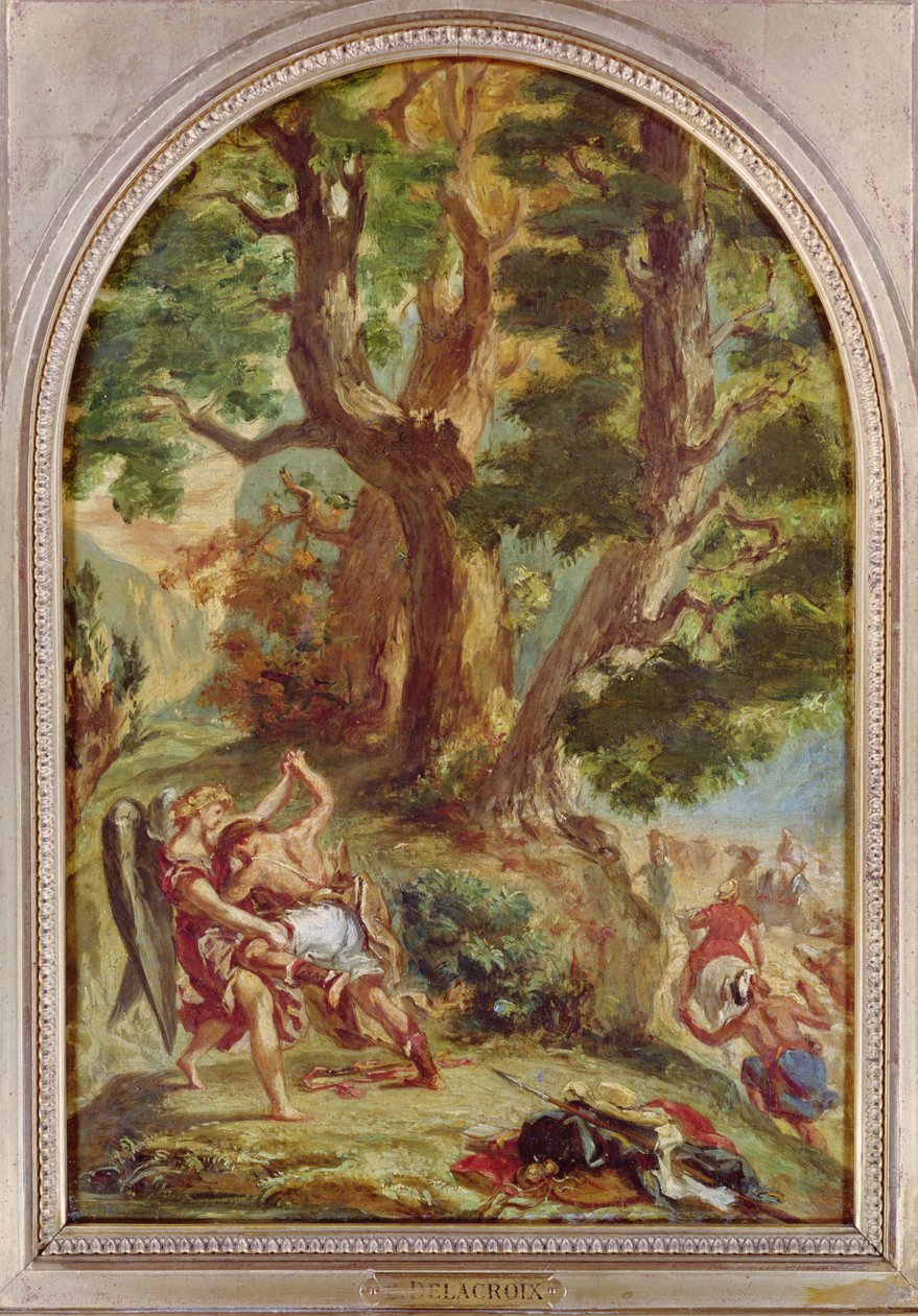 Jacob luchando con el ángel, 1857 de Ferdinand Victor Eugene Delacroix