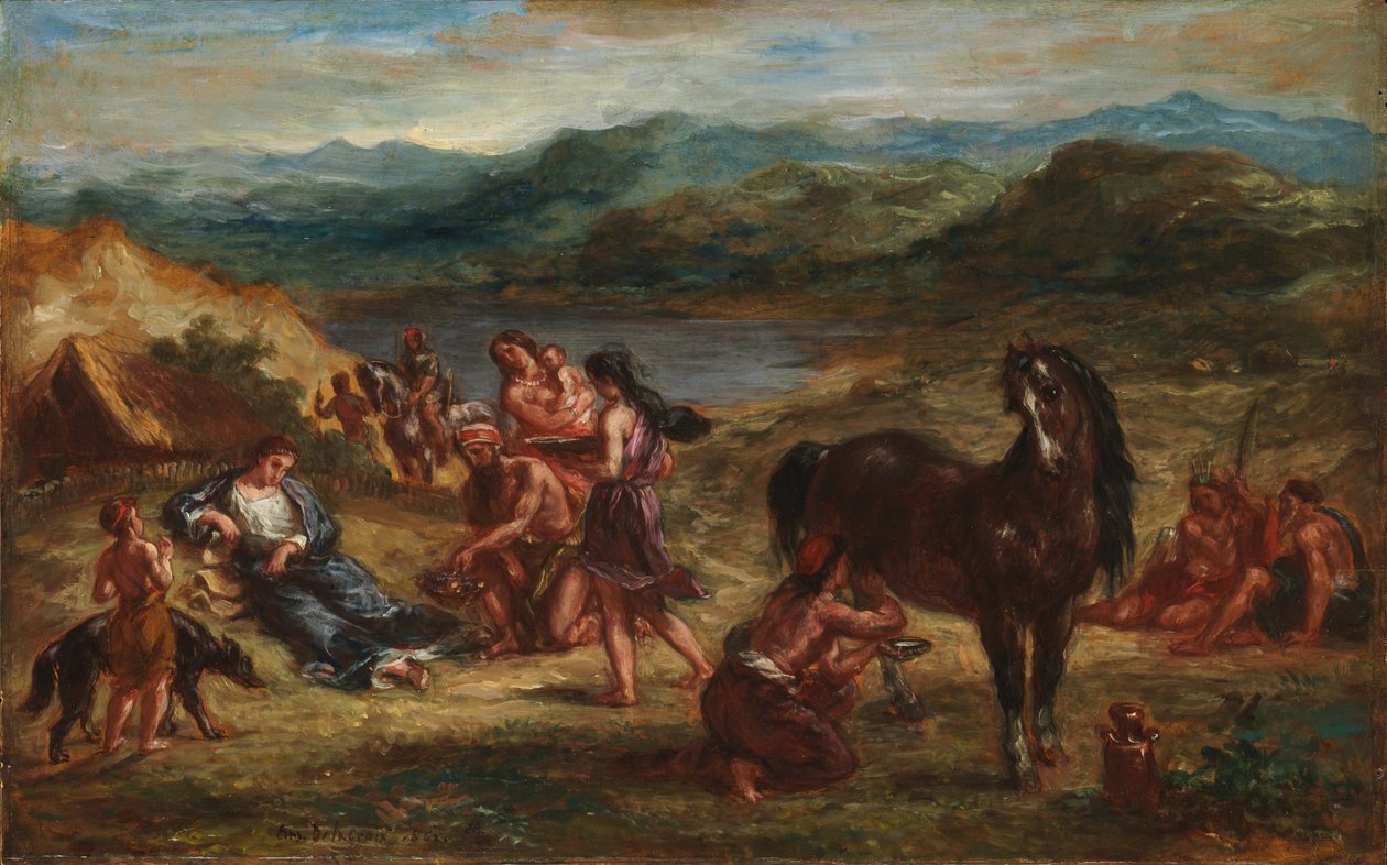 Ovidio entre los escitas de Ferdinand Victor Eugene Delacroix