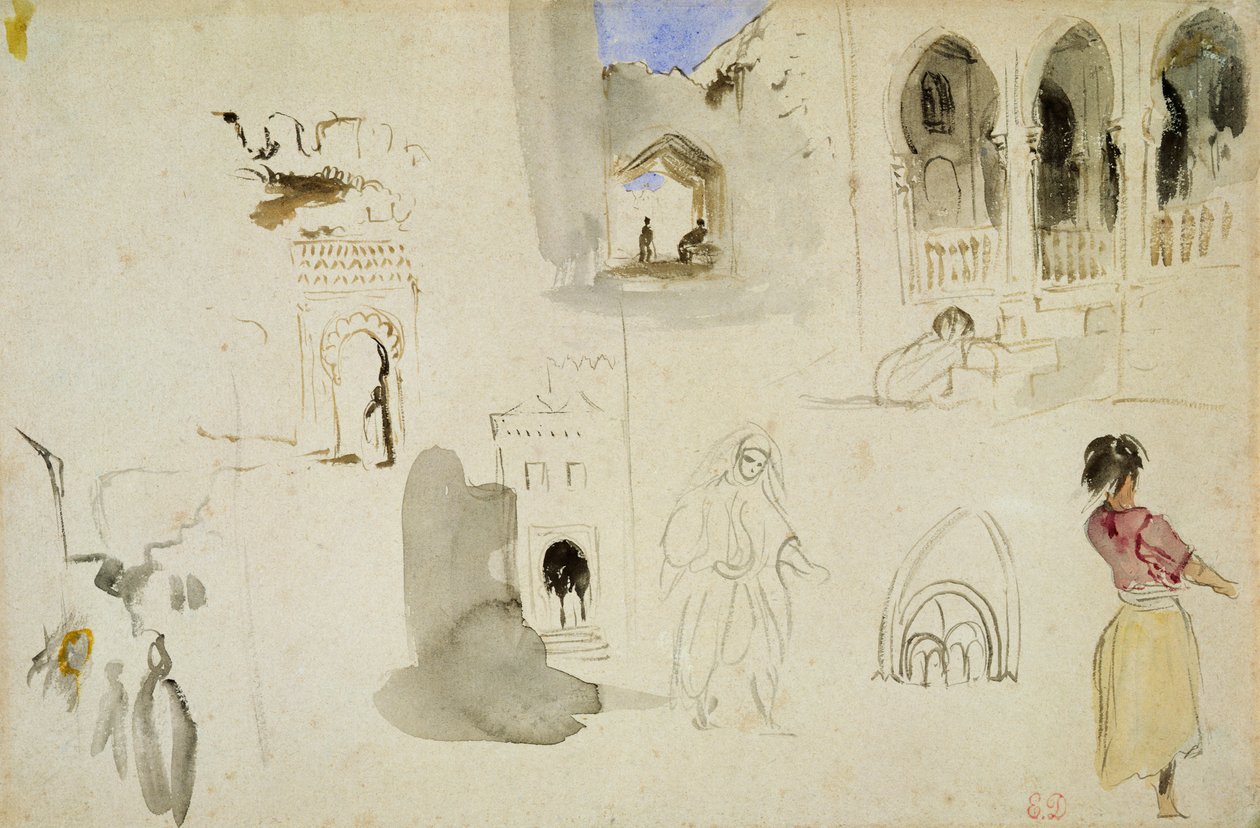 La Kasbah, Tánger de Ferdinand Victor Eugene Delacroix