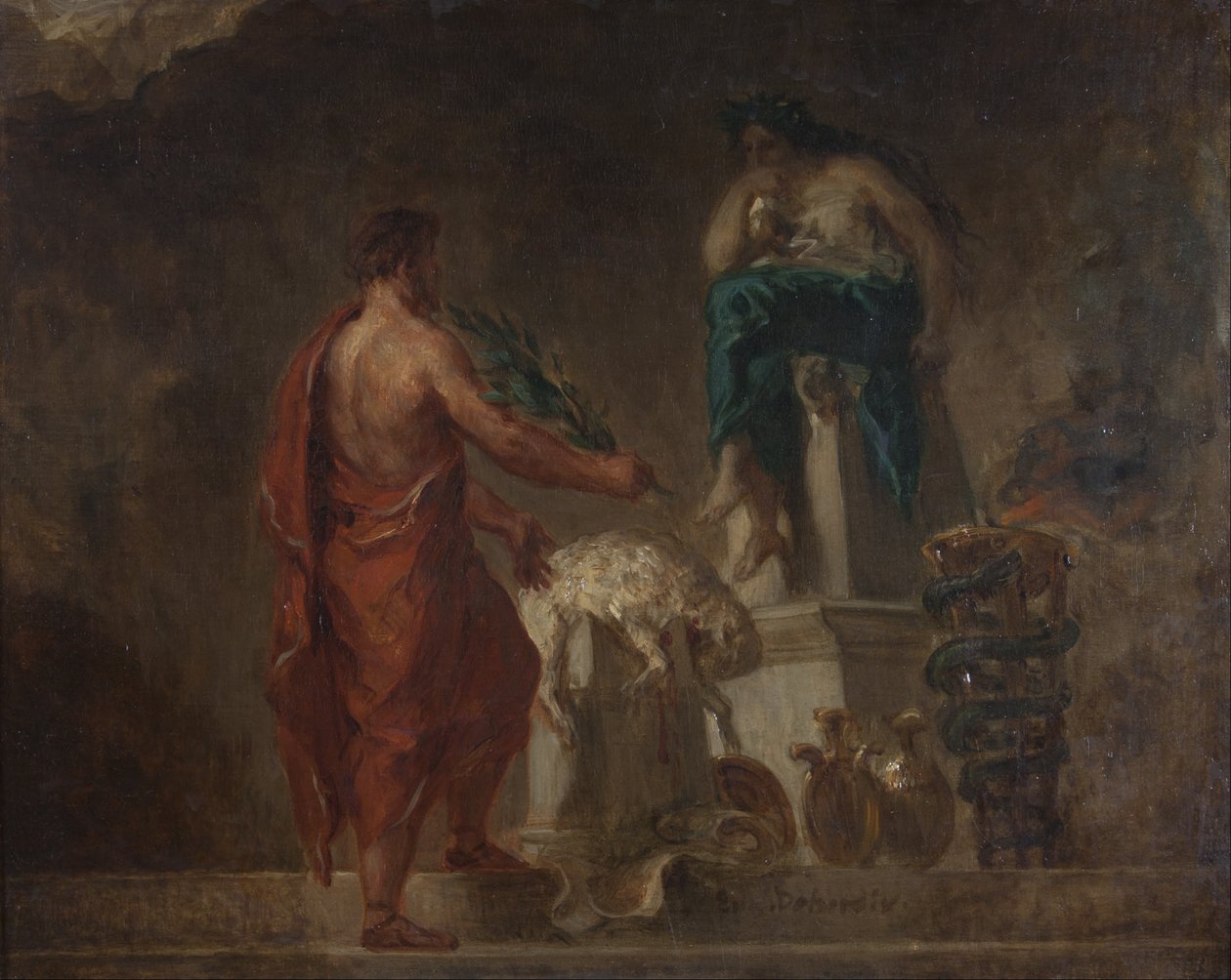 Licurgo consultando a la Pitia de Ferdinand Victor Eugene Delacroix