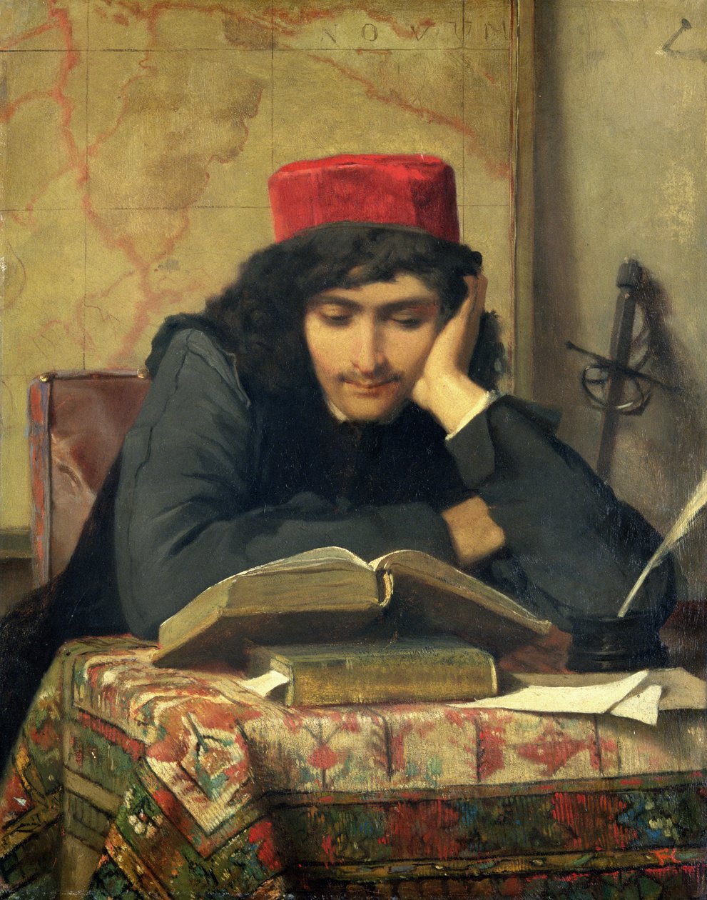 El lector, 1856 de Ferdinand Heilbuth
