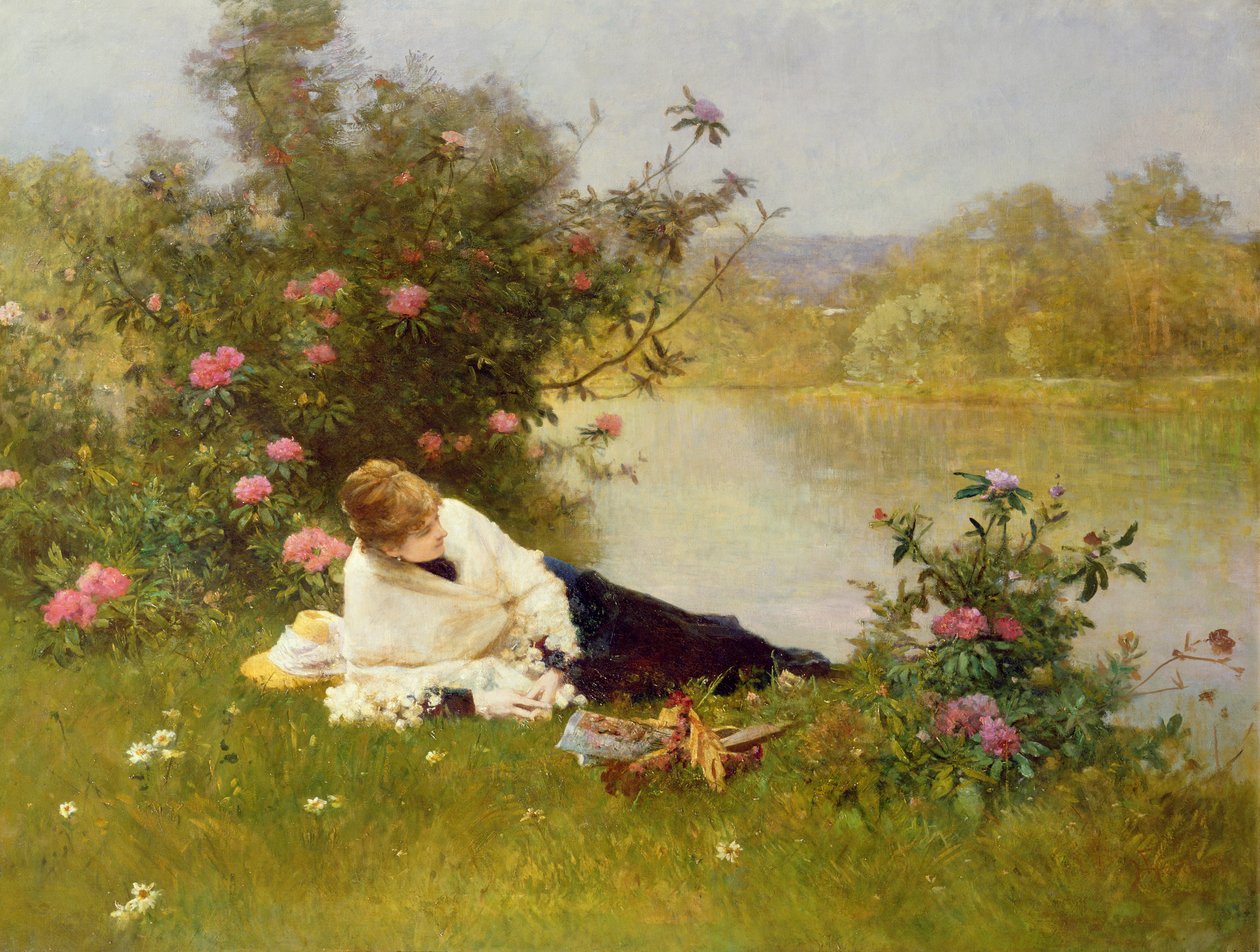 Mujer en una Ribera de Ferdinand Heilbuth