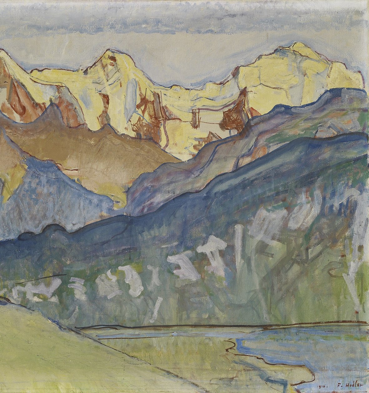 Eiger, Mönch y Jungfrau desde Beatenberg de Ferdinand Hodler