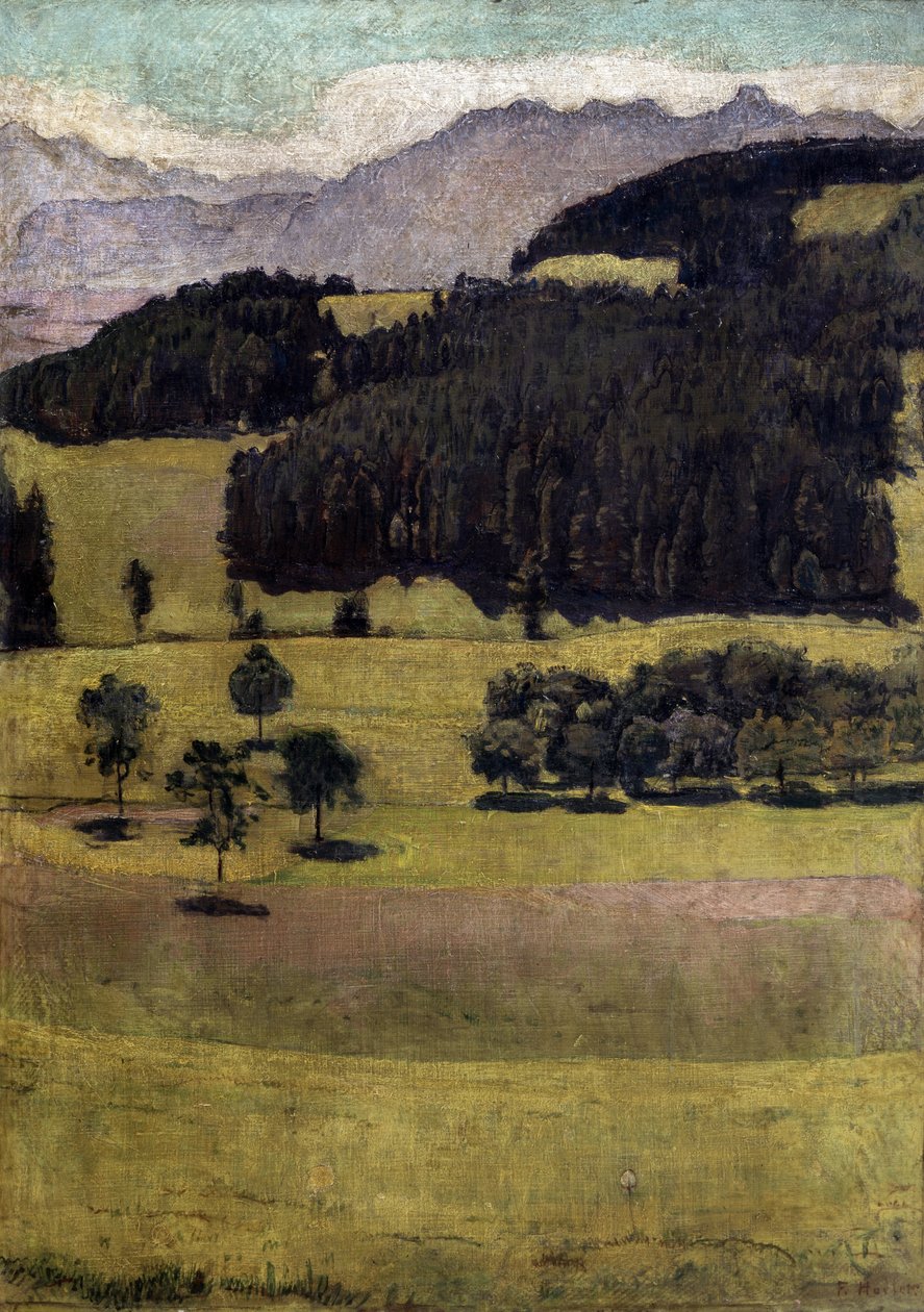 Paisaje, Robles en Stockhorn, 1898 de Ferdinand Hodler