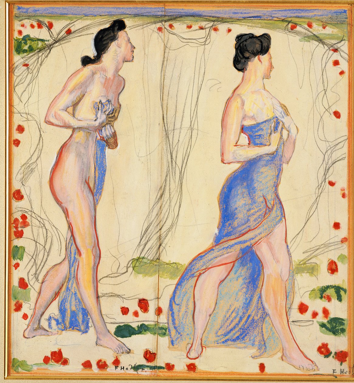 Estudio para "Die Cempfindung I", c.1901-02 de Ferdinand Hodler
